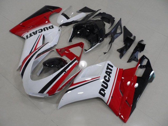 Rot Weiß Schwarz 07-14 Ducati 848 1098 1198 Motorrad Verkleidung Rot Weiß Schwarz 07-14 Ducati 848 1098 1198 Motorrad Verkleidung