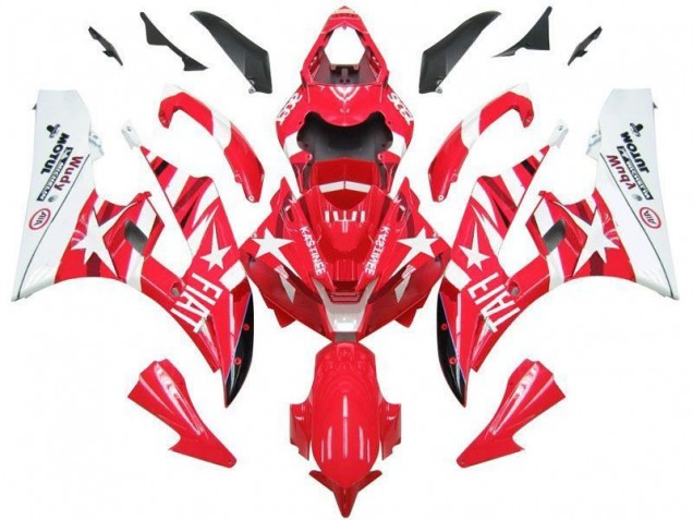 Rot Weiß Star Fiat 06-07 YZF R6 Motorrad Verkleidung Rot Weiß Star Fiat 06-07 YZF R6 Motorrad Verkleidung