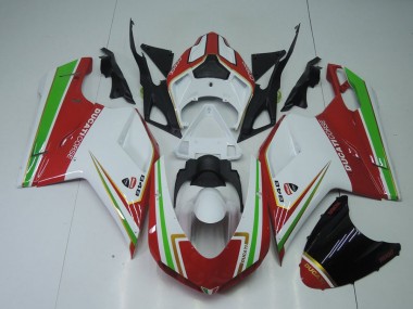 Rot Weiß Und Grün 07-14 Ducati 848 1098 1198 Motorrad Verkleidung