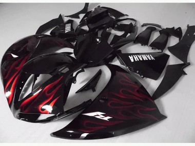 Rote Schwarz Flamme 12-14 YZF R1 Motorrad Verkleidung