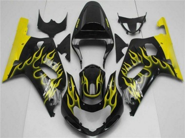 Schwarz 01-03 GSXR 600/750 Motorrad Verkleidung Komplett Sets