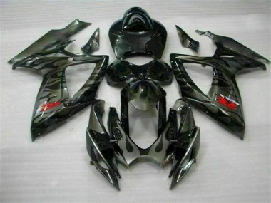 Schwarz 06-07 GSXR 600/750 Motorrad Vollverkleidung & Plastik