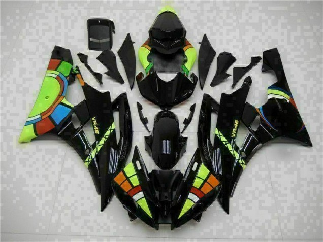 Schwarz 06-07 YZF R6 Motorrad Vollverkleidung