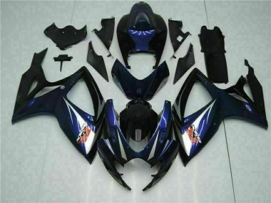 Schwarz Blau 06-07 GSXR 600/750 Motorrad Vollverkleidung