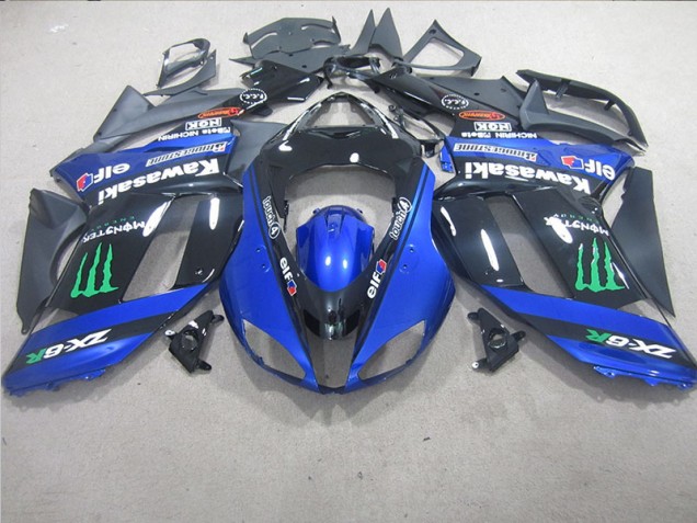 Schwarz Blaus Monster 07-08 ZX6R Motorrad Verkleidung