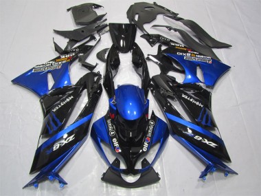 Schwarz Blaus Monster 09-12 ZX6R Motorrad Verkleidung