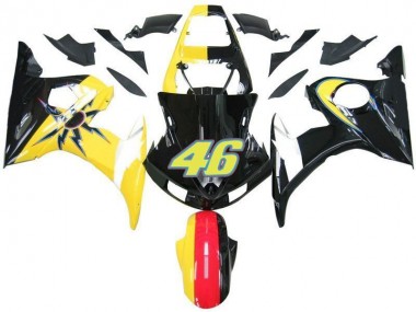 Schwarz Gelb Nr. 46 03-05 YZF R6 Motorrad Verkleidung