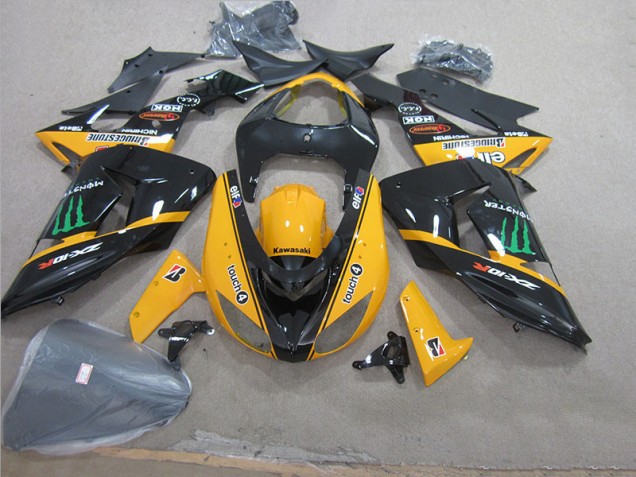 Schwarz Gelb Touch4 Monster 06-07 ZX10R Motorrad Verkleidung Schwarz Gelb Touch4 Monster 06-07 ZX10R Motorrad Verkleidung