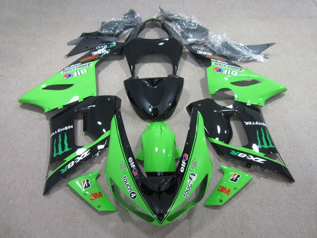 Schwarz Grün 3M Touch4 Monster 05-06 ZX6R Motorrad Verkleidung Schwarz Grün 3M Touch4 Monster 05-06 ZX6R Motorrad Verkleidung