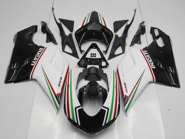 Schwarz Grün und Weiß 07-14 Ducati 848 1098 1198 Motorrad Verkleidung Schwarz Grün und Weiß 07-14 Ducati 848 1098 1198 Motorrad Verkleidung