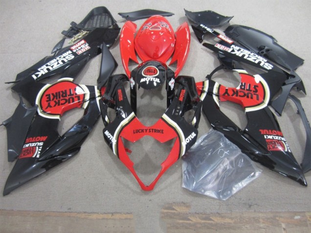 Schwarz Lucky Strike Rot Motul 05-06 GSXR 1000 Motorrad Verkleidung Schwarz Lucky Strike Rot Motul 05-06 GSXR 1000 Motorrad Verkleidung