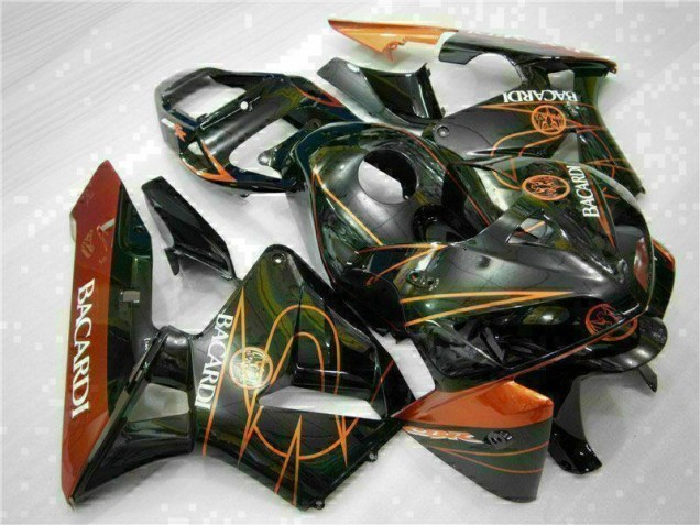 Schwarz Orange BACARDI 05-06 CBR600RR Motorrad Verkleidung