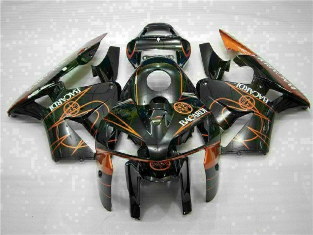 Schwarz Orange BACARDI 05-06 CBR600RR Motorrad Verkleidung