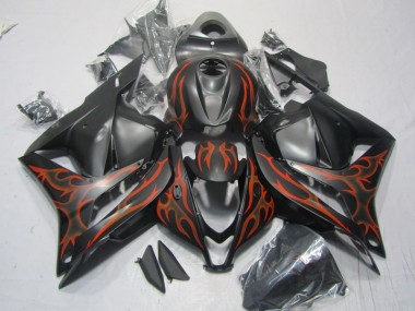 Schwarz Orange Flamme 09-12 CBR600RR Motorrad Verkleidung