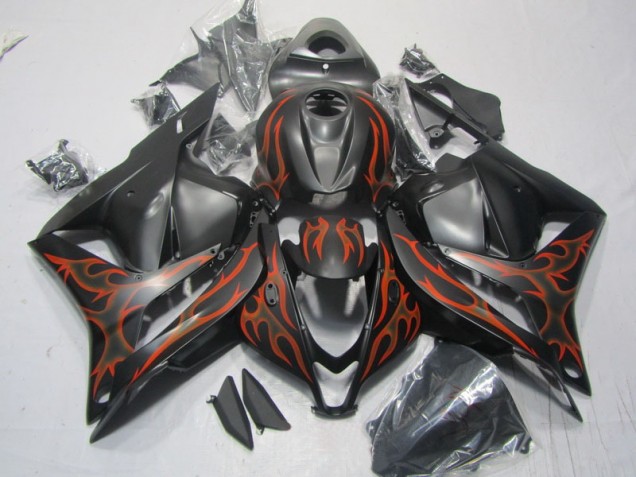 Schwarz Orange Flamme 09-12 CBR600RR Motorrad Verkleidung Schwarz Orange Flamme 09-12 CBR600RR Motorrad Verkleidung