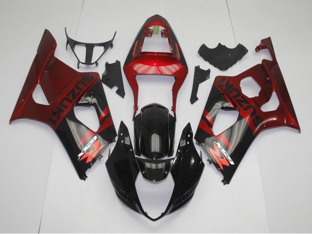 Schwarz Rot 03-04 GSXR 1000 Motorrad Verkleidung Schwarz Rot 03-04 GSXR 1000 Motorrad Verkleidung