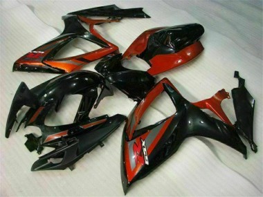 Schwarz Rot 06-07 GSXR 600/750 Motorrad Vollverkleidung
