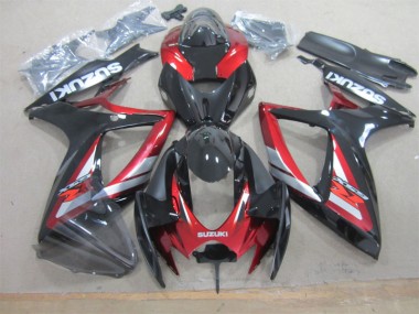 Schwarz Rot 06-07 GSXR 600 Motorrad Vollverkleidung