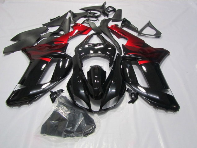 Schwarz Rot 07-08 ZX6R Motorrad Verkleidung