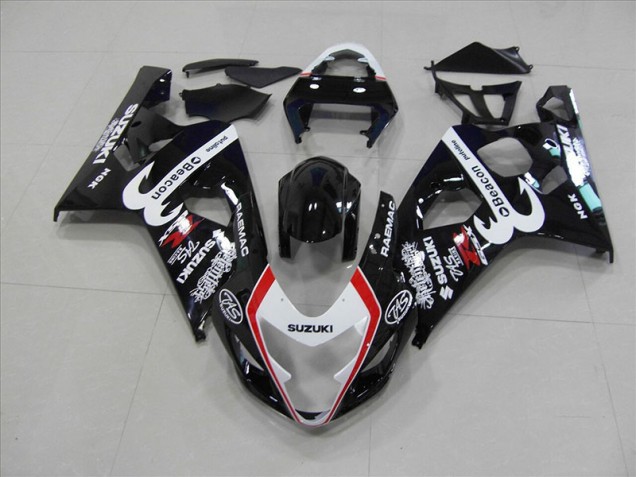 Schwarz Rot Beacon 04-05 GSXR 750 Motorrad Verkleidung