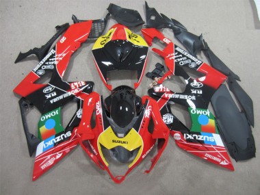 Schwarz Rot Gelb Jomo 06-07 GSXR 600 Motorrad Verkleidung