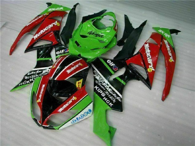 Schwarz Rot Grün Motocard 09-12 ZX6R Motorrad Verkleidung