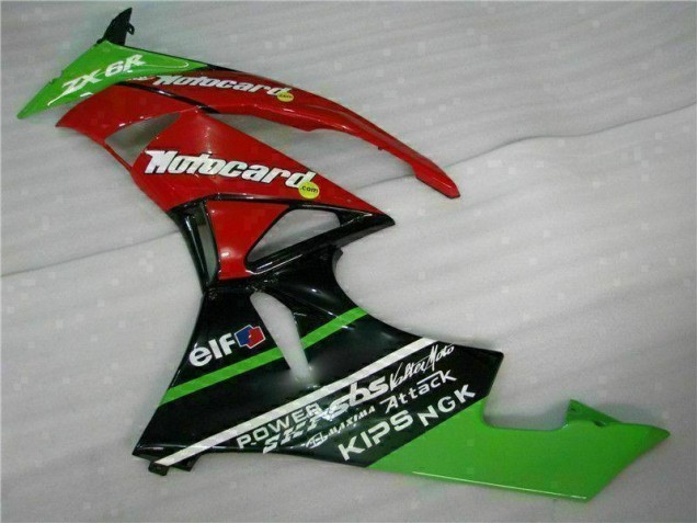 Schwarz Rot Grün Motocard 09-12 ZX6R Motorrad Verkleidung