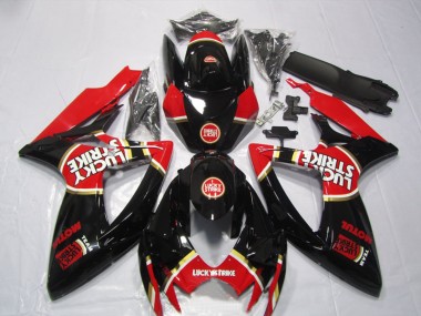 Schwarz Rot Lucky Strike Motul 06-07 GSXR 600 Motorrad Verkleidung