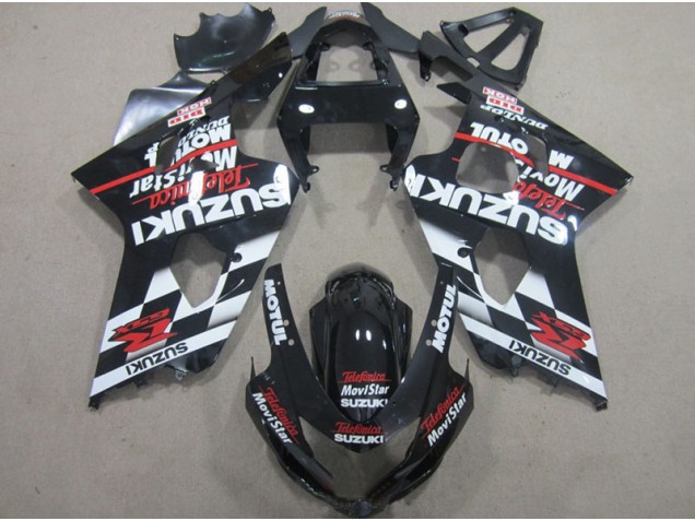 Schwarz Rote Telefonia Movistar 04-05 GSXR 600 Motorrad Verkleidung Schwarz Rote Telefonia Movistar 04-05 GSXR 600 Motorrad Verkleidung