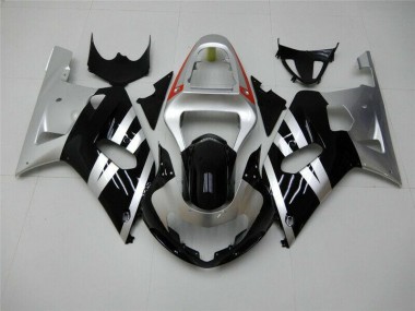 Schwarz Silber 01-03 GSXR 600/750 Motorrad Verkleidung