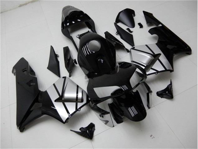 Schwarz Silber 03-04 CBR600RR Motorrad Verkleidung