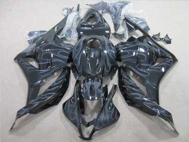 Schwarz Silber Flamme 09-12 CBR600RR Motorrad Verkleidungen