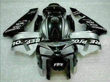 Schwarz Silber Repsol 05-06 CBR600RR Motorrad Verkleidung