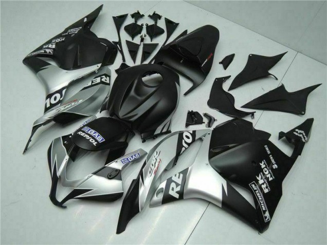 Schwarz Silber Repsol 09-12 CBR600RR Motorrad Verkleidung Schwarz Silber Repsol 09-12 CBR600RR Motorrad Verkleidung