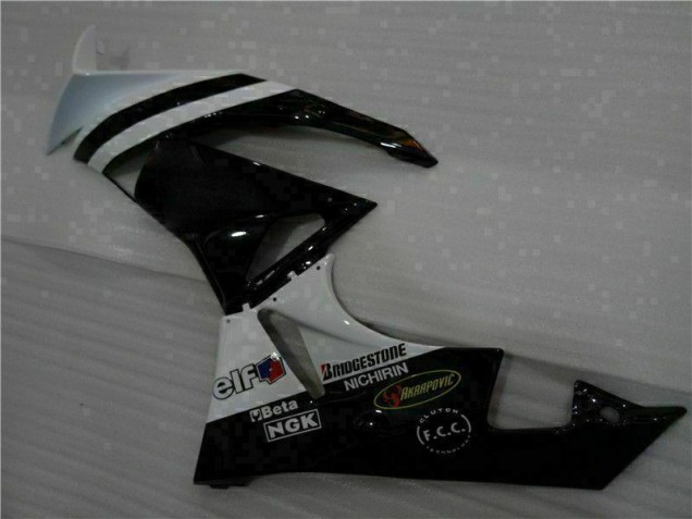 Schwarz Weiß 3M Touch4 09-12 ZX6R Motorrad Verkleidungen Schwarz Weiß 3M Touch4 09-12 ZX6R Motorrad Verkleidungen