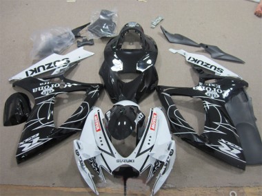 Schwarz Weiß Corona Extra Motul 06-07 GSXR 600 Motorrad Verkleidung