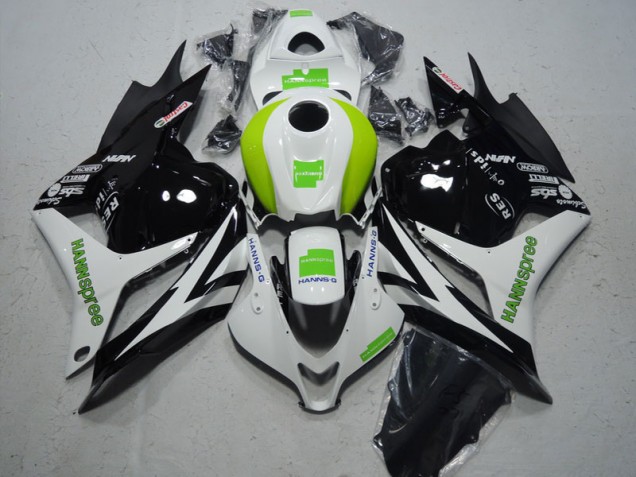 Schwarz Weiß Grün Hannspree 09-12 CBR600RR Motorrad Verkleidungen