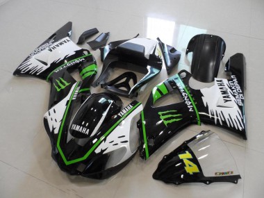 Schwarz Weiß Grün Monster 00-01 YZF R1 Motorrad Verkleidung