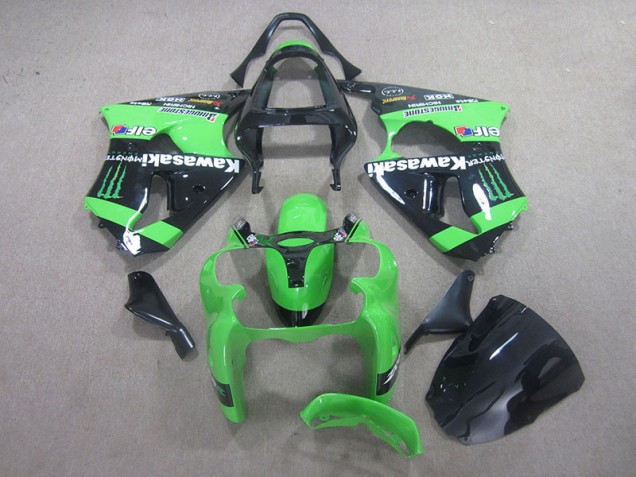 Schwarz grünes Monster 00-02 ZX6R Motorrad Verkleidung