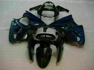 Schwarz mit Blaur Flamme 00-02 ZX6R Motorrad Verkleidung