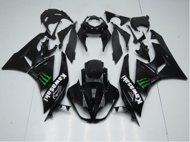 Schwarz mit Monster 09-12 ZX6R Motorrad Verkleidung Schwarz mit Monster 09-12 ZX6R Motorrad Verkleidung