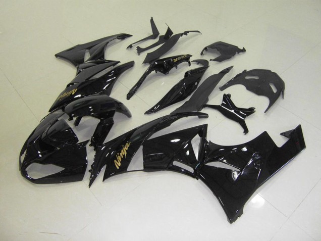 Schwarz mit goldenem Aufkleber 09-12 ZX6R Motorrad Verkleidung Schwarz mit goldenem Aufkleber 09-12 ZX6R Motorrad Verkleidung