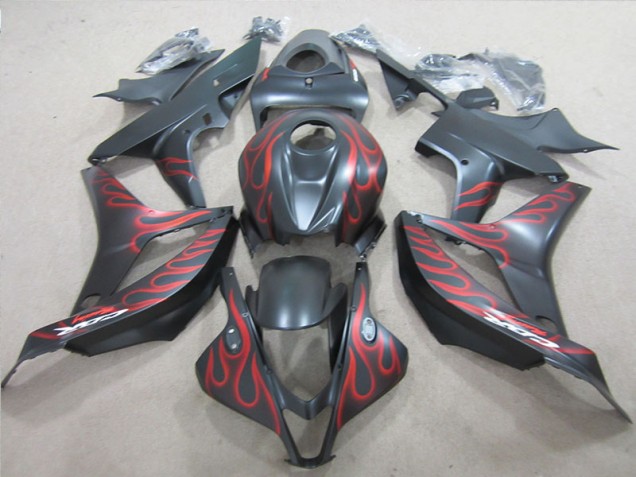Schwarz mit roter Flamme 07-08 CBR600RR Motorrad Verkleidung Schwarz mit roter Flamme 07-08 CBR600RR Motorrad Verkleidung
