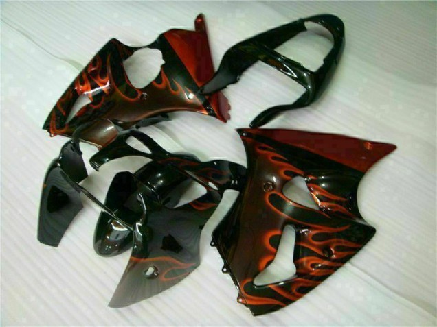 Schwarz rote Flamme 00-02 ZX6R Motorrad Verkleidung