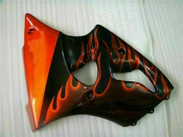 Schwarz rote Flamme 00-02 ZX6R Motorrad Verkleidung