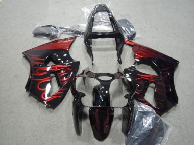 Schwarz rote Flamme 00-02 ZX6R Motorrad Verkleidungen
