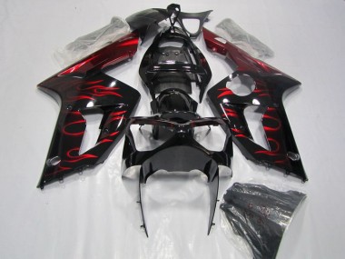 Schwarz rote Flamme 03-04 ZX6R Motorrad Verkleidung