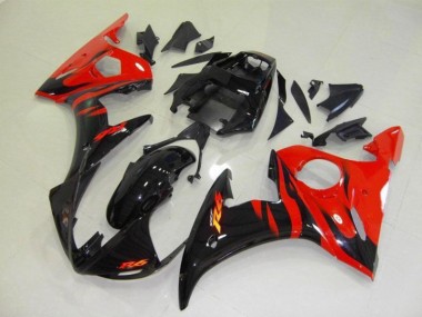 Schwarz rote Flamme 03-05 YZF R6 Motorrad Verkleidungen