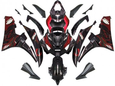 Schwarz rote Flamme 06-07 YZF R6 Motorrad Verkleidung