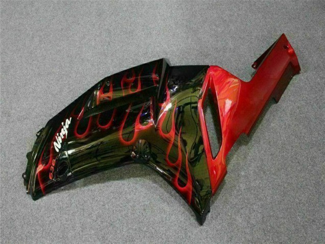 Schwarz rote Flamme 07-08 ZX6R Motorrad Verkleidung Schwarz rote Flamme 07-08 ZX6R Motorrad Verkleidung